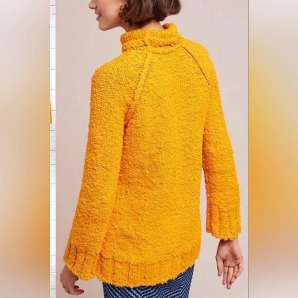 Anthropologie Moth Chunky Textured Mock Neck Sweater